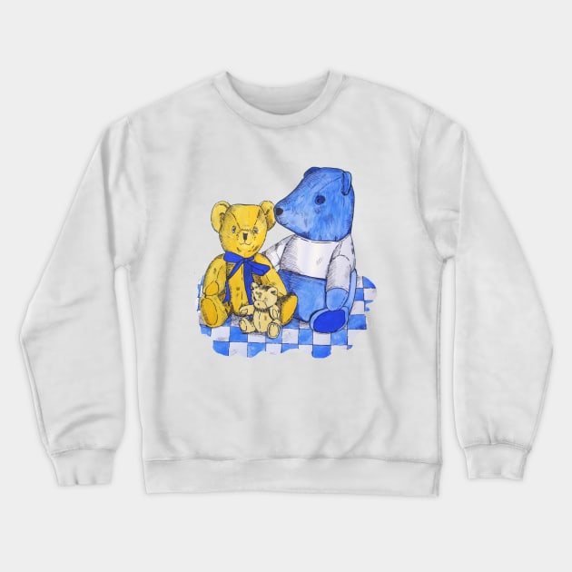 Still life picture of cute teddy bears Crewneck Sweatshirt by pollywolly